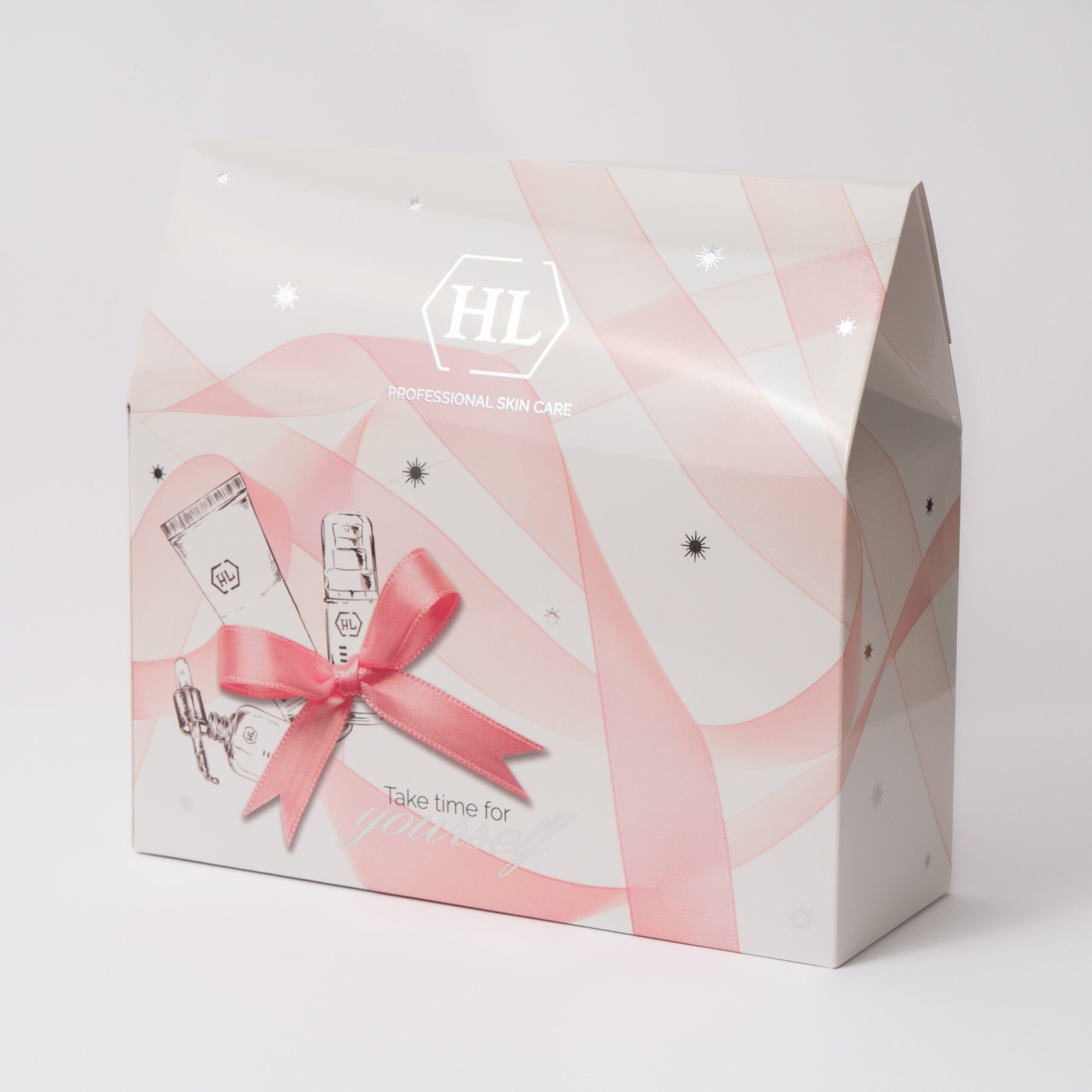 HL poklon ambalaža - ružičaste vrpce i srebrne zvjezdice